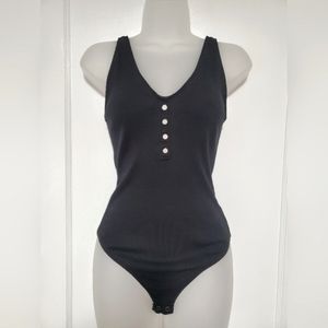 Express One Eleven ribbed thong bodysuit sz M